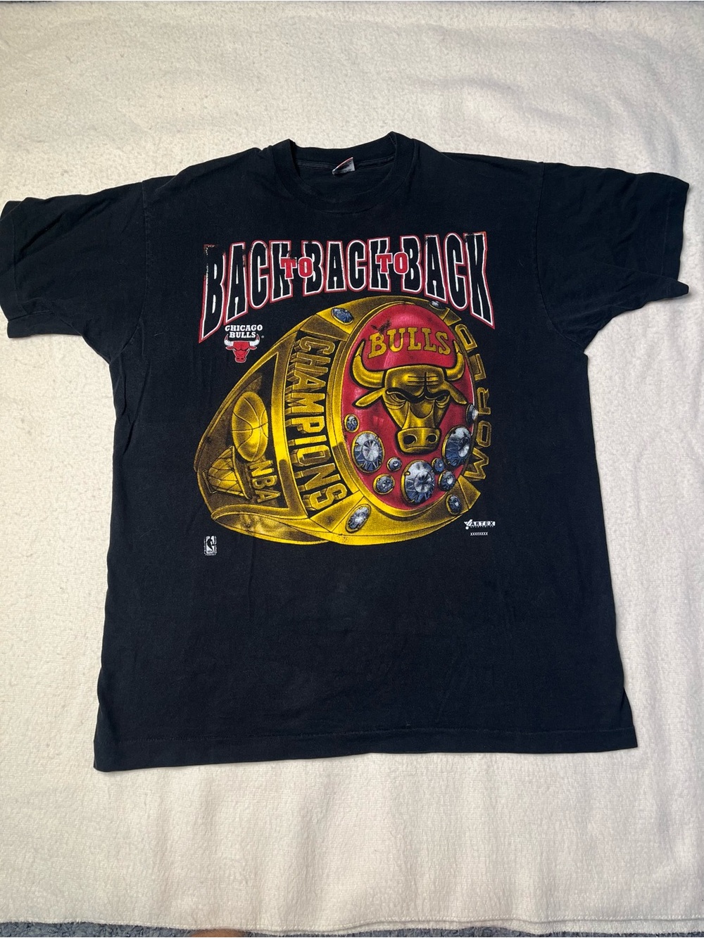 Vintage Fruit Loom Artex NBA Chicago Bulls 1993 Finals T Shirt Men XL 90s Jersey